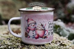 Snowman Snuggle Up 11 &amp; 15 oz Mug Sublimation Design Product Image 2