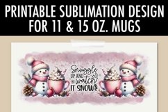 Snowman Snuggle Up 11 &amp; 15 oz Mug Sublimation Design Product Image 5
