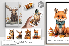 Digital Paper Snuggly Fall Critters Product Image 1