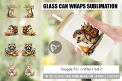 Glass Can Snuggly Fall Critters Product Image 1