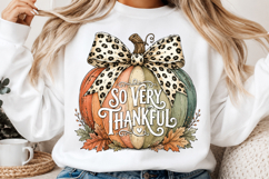 So Very Thankful PNG, Thanksgiving Pumpkin Sublimation Desig Product Image 2