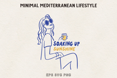 Soaking Up Sunshine Woman Line Art SVG PNG EPS Product Image 1