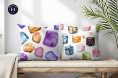 Watercolor Soap Bars Shiny Gemstones Digital Paper Product Image 2