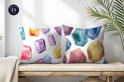 Watercolor Soap Bars Shiny Gemstones Digital Paper Product Image 2