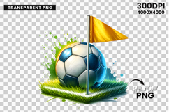 soccer ball corner flag, soccer event graphic, team design, football splash, field marker, watercolor soccer, vibrant sports, colorful splash, soccer clipart, sports sublimation, splash art png, football watercolor, soccer ball graphic, paint splash socce