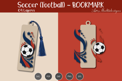 Soccer Bookmark / Football Bookmark SVG Product Image 1