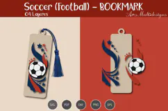 Soccer Bookmark / Football Bookmark SVG Product Image 1