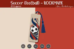 Soccer Bookmark / Football Bookmark SVG Product Image 2