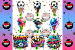Soccer Ice Cream Drip PNG Product Image 2