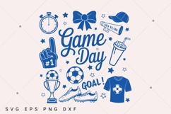 Soccer Doodles PNG SVG, Game Day SVG, Hand Drawn Doodle Product Image 1