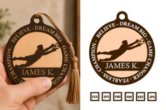 Motivational Soccer Goal Keeper Ornament SVG Laser Cut Product Image 1