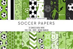 Green Soccer Pattern Seamless Digital Papers Product Image 1