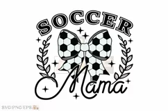 Soccer Mama Coquette Bow Game Day SVG T-shirt Design Product Image 1