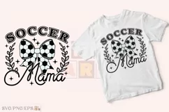 Soccer Mama Coquette Bow Game Day SVG T-shirt Design Product Image 2