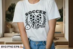 Soccer Mama Coquette Bow Game Day SVG T-shirt Design Product Image 3