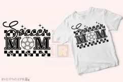 Soccer Mom SVG Sport Mama Distressed SVG T-shirt Design Product Image 3