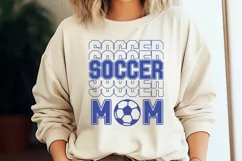 soccer mom shadow SVG on hoodie blue