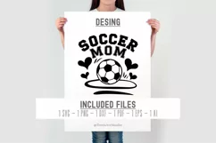 Soccer Mom SVG | Soccer Ball Cut File | Soccer Heart SVG Product Image 3