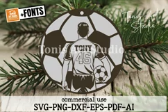 Soccer Player SVG PNG DXF - Wood Ornament Laser Cut Template Product Image 1