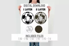Soccer Player SVG PNG DXF - Wood Ornament Laser Cut Template Product Image 3