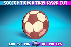 Soccer Tiered Tray Laser Cut SVG | Tiered Tray Laser Cut SVG Product Image 1