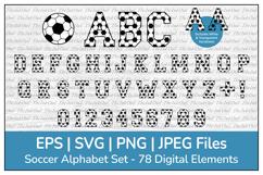 Soccer Ball Alphabet Letters and Numbers Vector Clipart Product Image 1