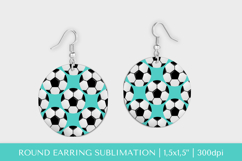 Soccer balls round earrings sublimation design PNG 016 Product Image 1