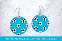 Soccer balls round earrings sublimation design PNG 017 Product Image 1