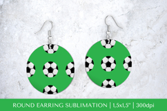Soccer balls round earrings sublimation design PNG 018 Product Image 1