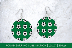 Soccer balls round earrings sublimation design PNG 019 Product Image 1