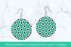 Soccer balls round earrings sublimation design PNG 021 Product Image 1
