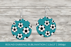 Soccer balls round earrings sublimation design PNG 025 Creat Product Image 1