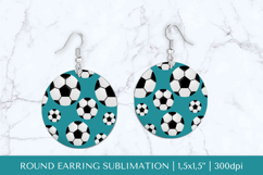 Soccer balls round earrings sublimation design PNG 026 Product Image 1
