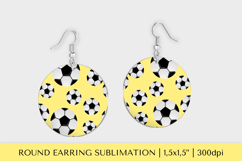 Soccer balls round earrings sublimation design PNG 027 Creat Product Image 1
