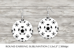 Soccer balls round earrings sublimation design PNG 29 Product Image 1