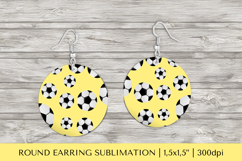 Soccer balls round earrings sublimation design PNG 30 Product Image 1