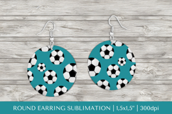 Soccer balls round earrings sublimation design PNG 31 Product Image 1