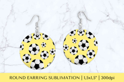 Soccer balls round earrings sublimation design PNG 32 Product Image 1