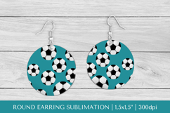 Soccer balls round earrings sublimation design PNG 33 Product Image 1