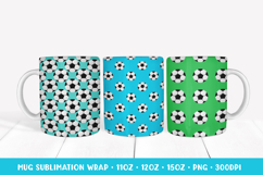 Soccer Balls Mug Sublimation Designs. Sports Mug Wrap PNG 15 Product Image 1