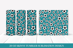 Soccer Balls Skinny Tumbler Wrap Sublimation Design 11 Product Image 1