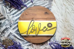 Love and daisy | Bee SVG Door Hanger Sign | Cricut file Product Image 2