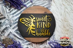 Sweet, kind and humble | Bee SVG Door Hanger Sign | Cricut Product Image 2