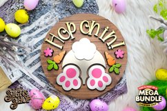 Hop on in bunny | SVG Easter Round Sign Product Image 1