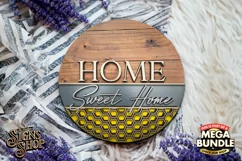 Home Sweet Home Hive| Bee SVG Door Hanger Sign | Cricut file Product Image 2