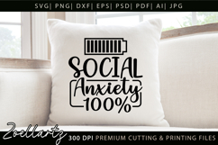 Social Anxiety Funny Quote SVG Sarcastic Mental Health SVG Product Image 5