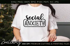 Funny Mental Health SVG Sarcastic Anxiety T-shirt Mug Design Product Image 3