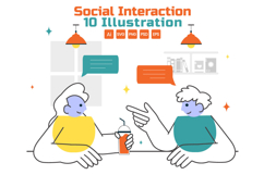 10 Social Interaction Illustration Product Image 1