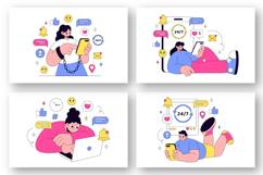 10 Social Media Addiction Illustration Product Image 2