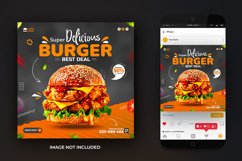 Social Media Chicken Cheese Burger Food Promotion Template Product Image 1